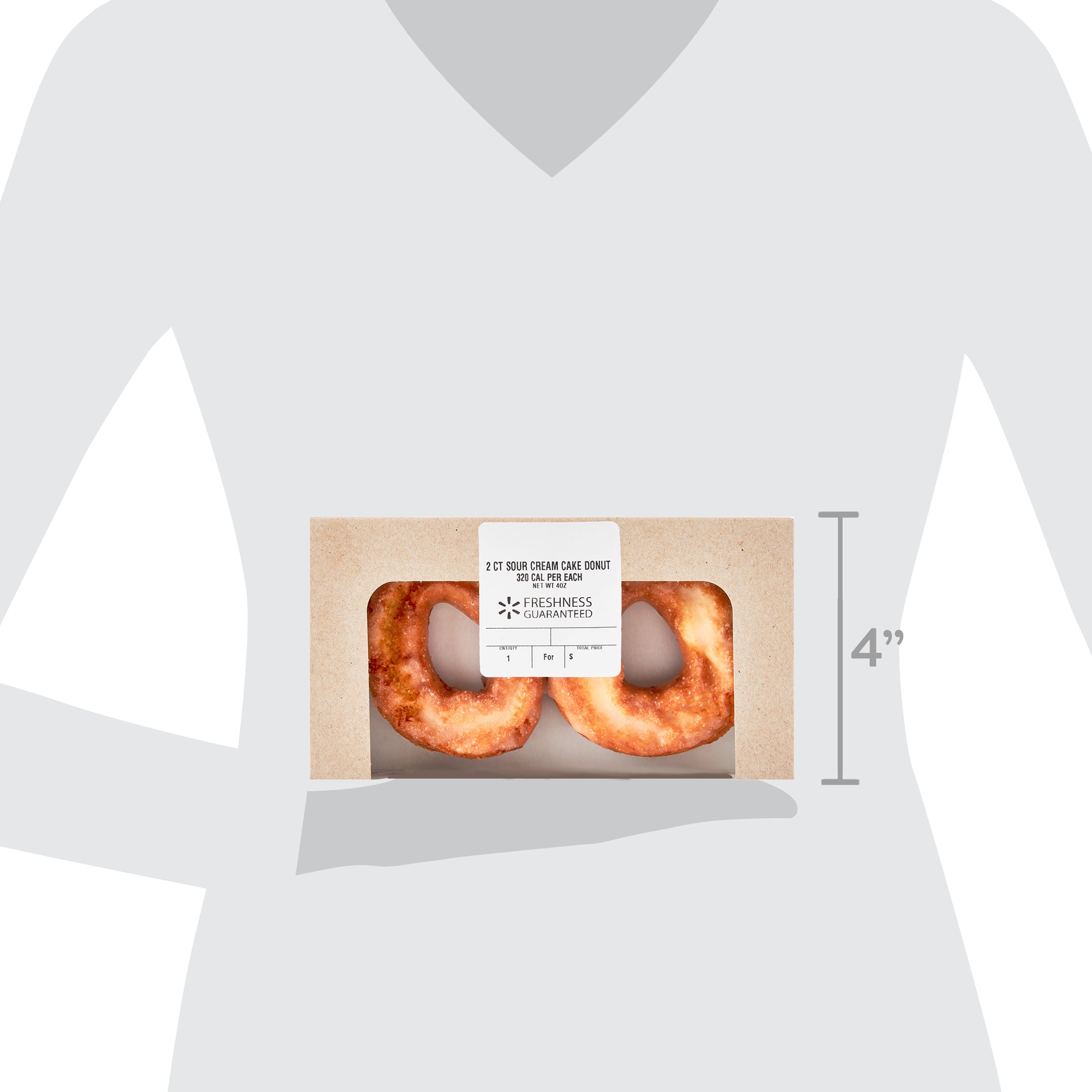 Regular Glazed Sour Cream Donuts 4 Oz 2 Count Freshness Guaranteed
