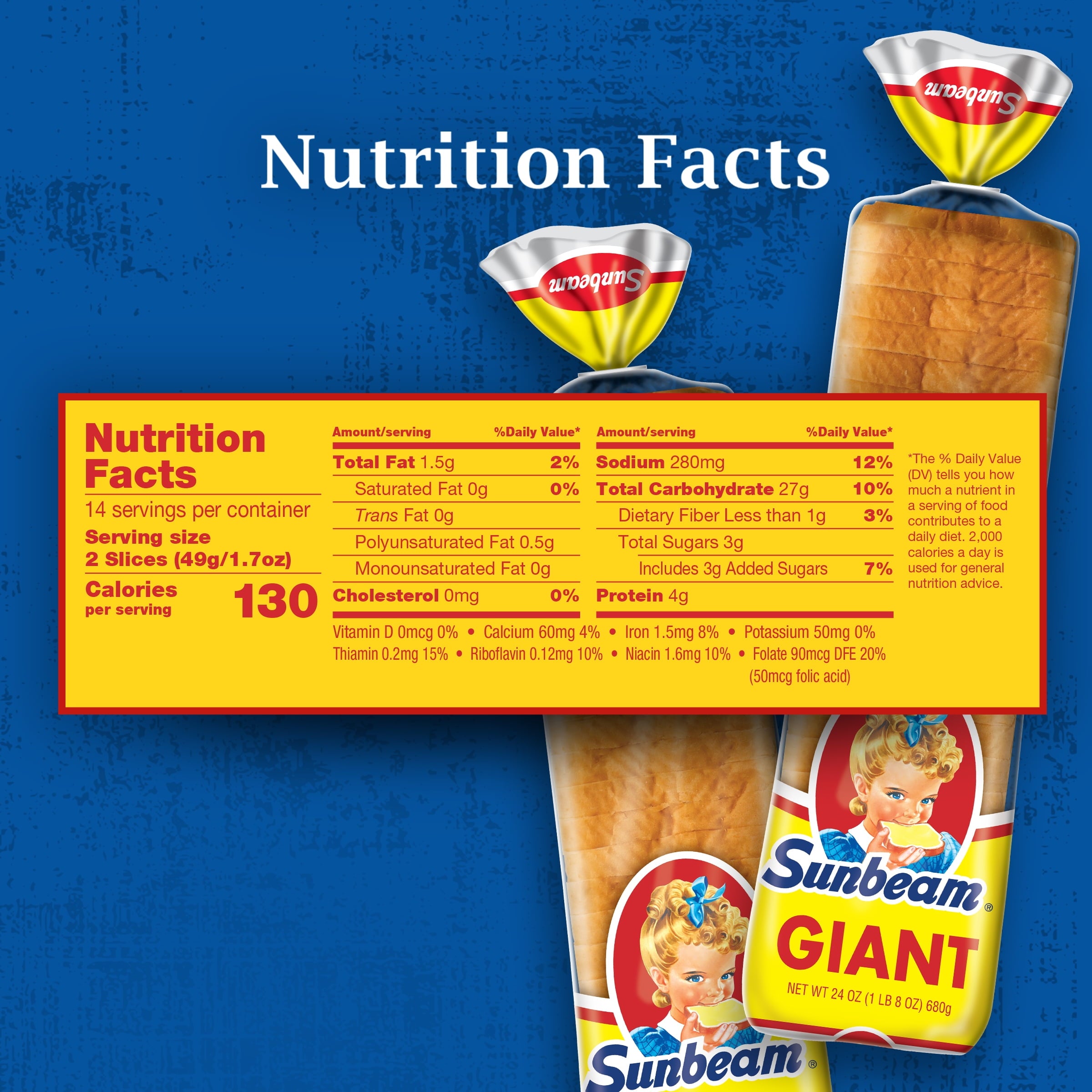Sunbeam Giant White Bread 24 Oz 1 Count
