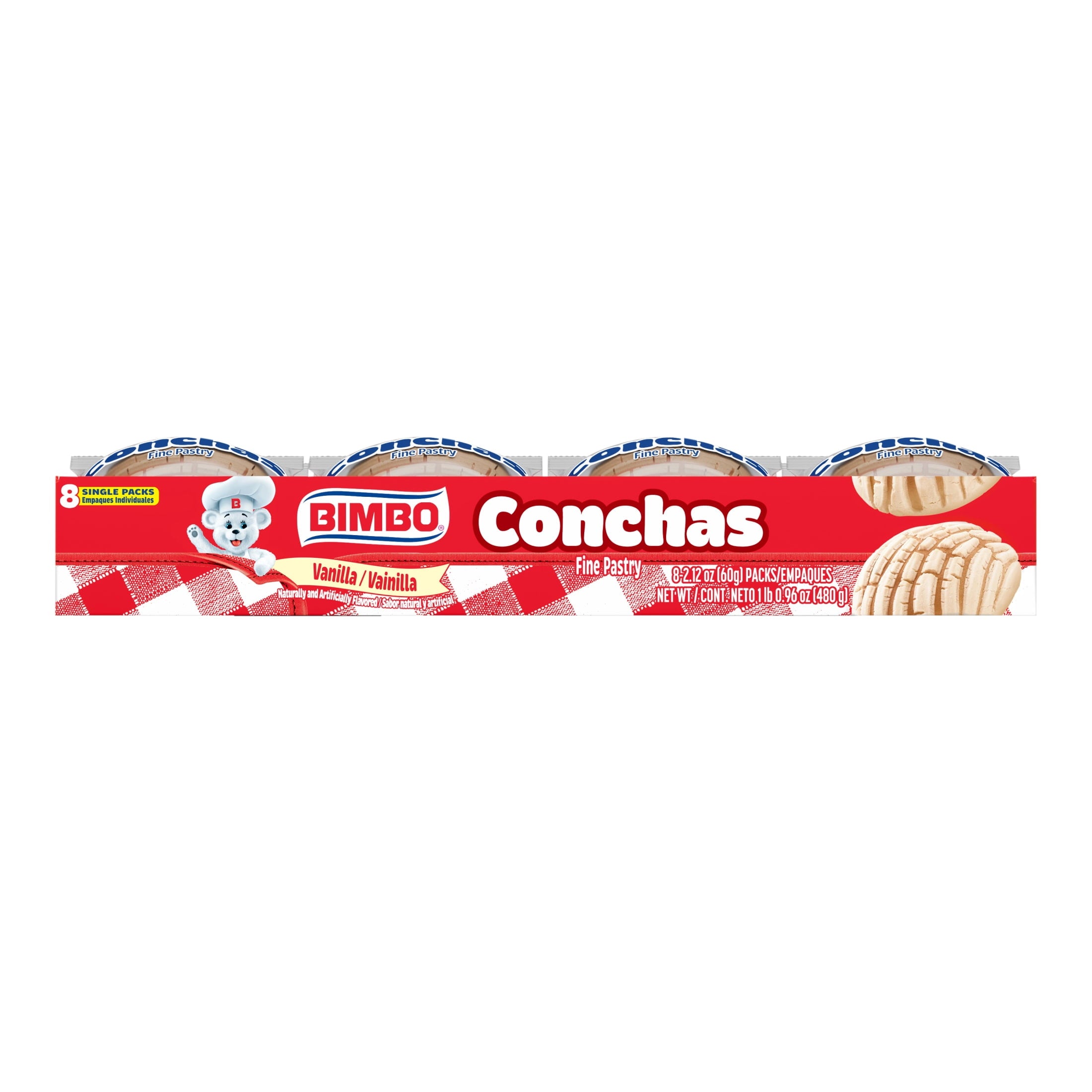 Conchas Vanilla Pastry 16.96 Oz 8 Count Freshness Guaranteed