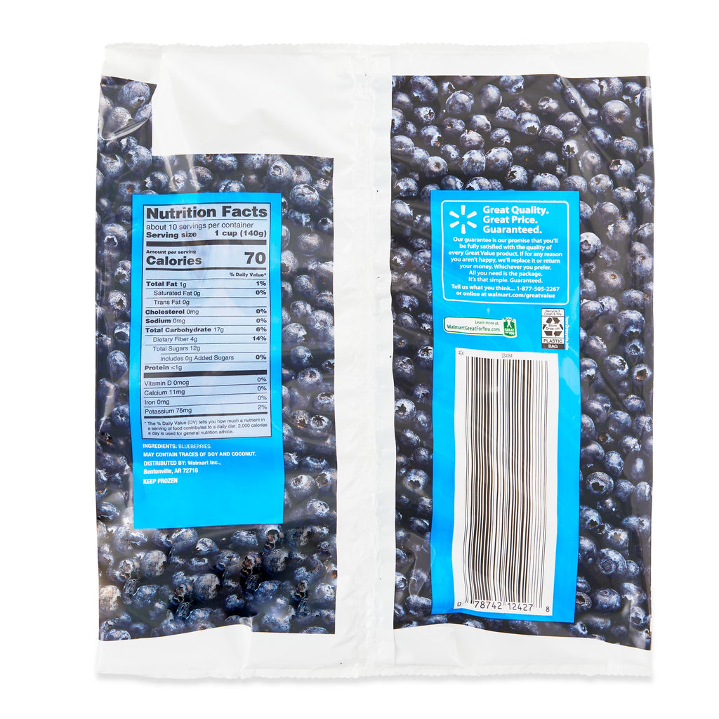 Great Value Whole Blueberries Frozen 48 Oz