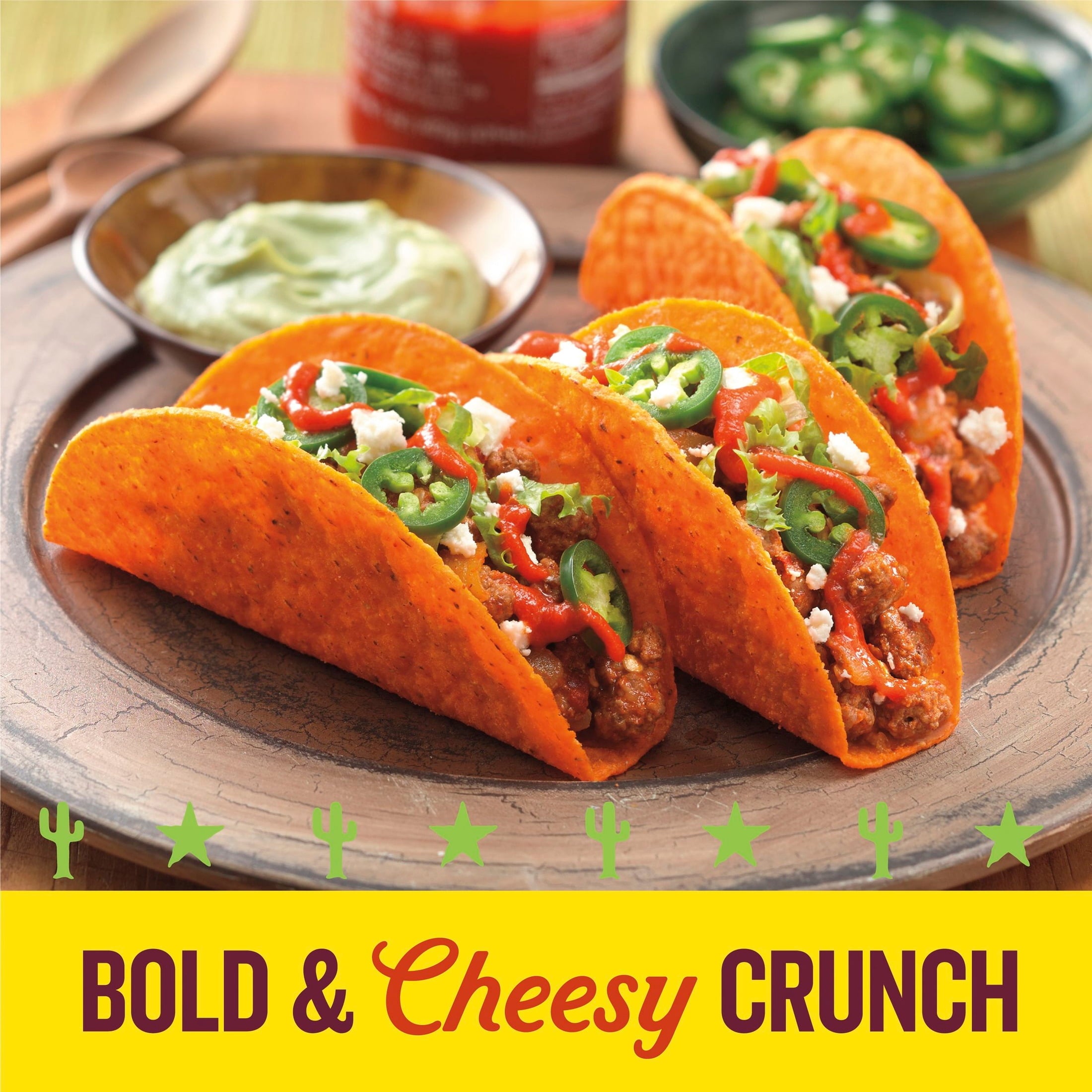 Stand 'N Stuff Bold Nacho Cheese Taco Shells 5.4 Oz 10 Count Old El Paso