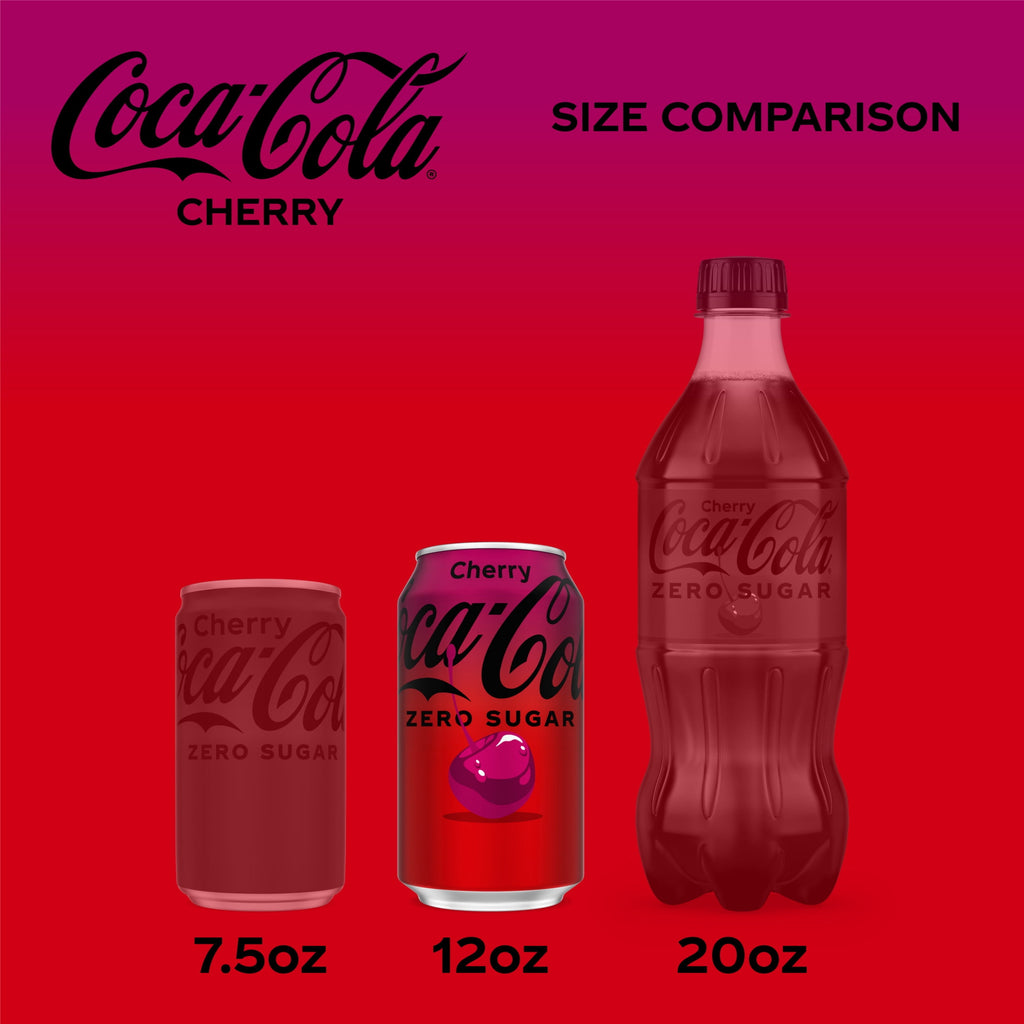 Zero Sugar Cherry Soda Pop Cans 12 Fl Oz 12 Pack Coca-Cola