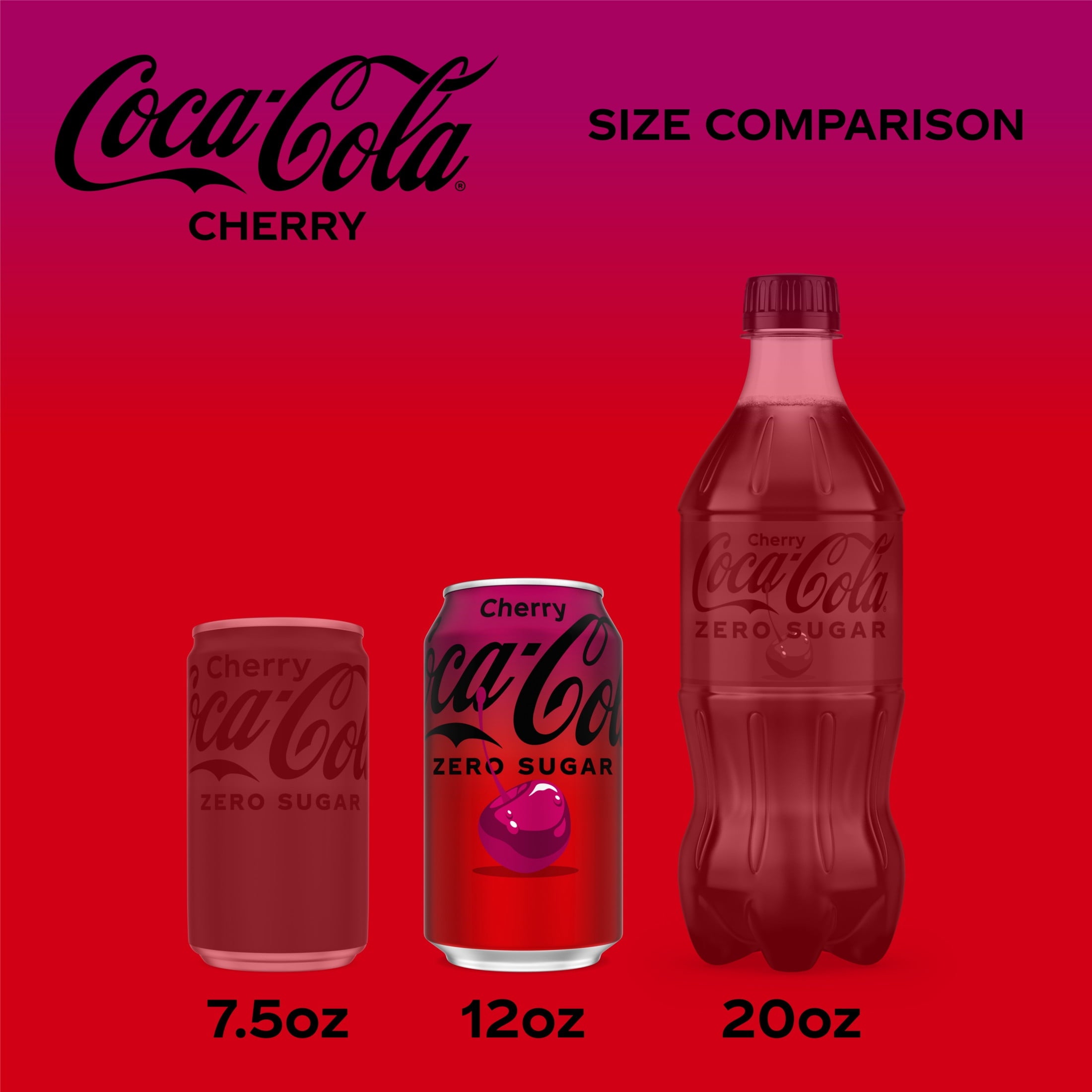 Zero Sugar Cherry Soda Pop Cans 12 Fl Oz 12 Pack Coca-Cola