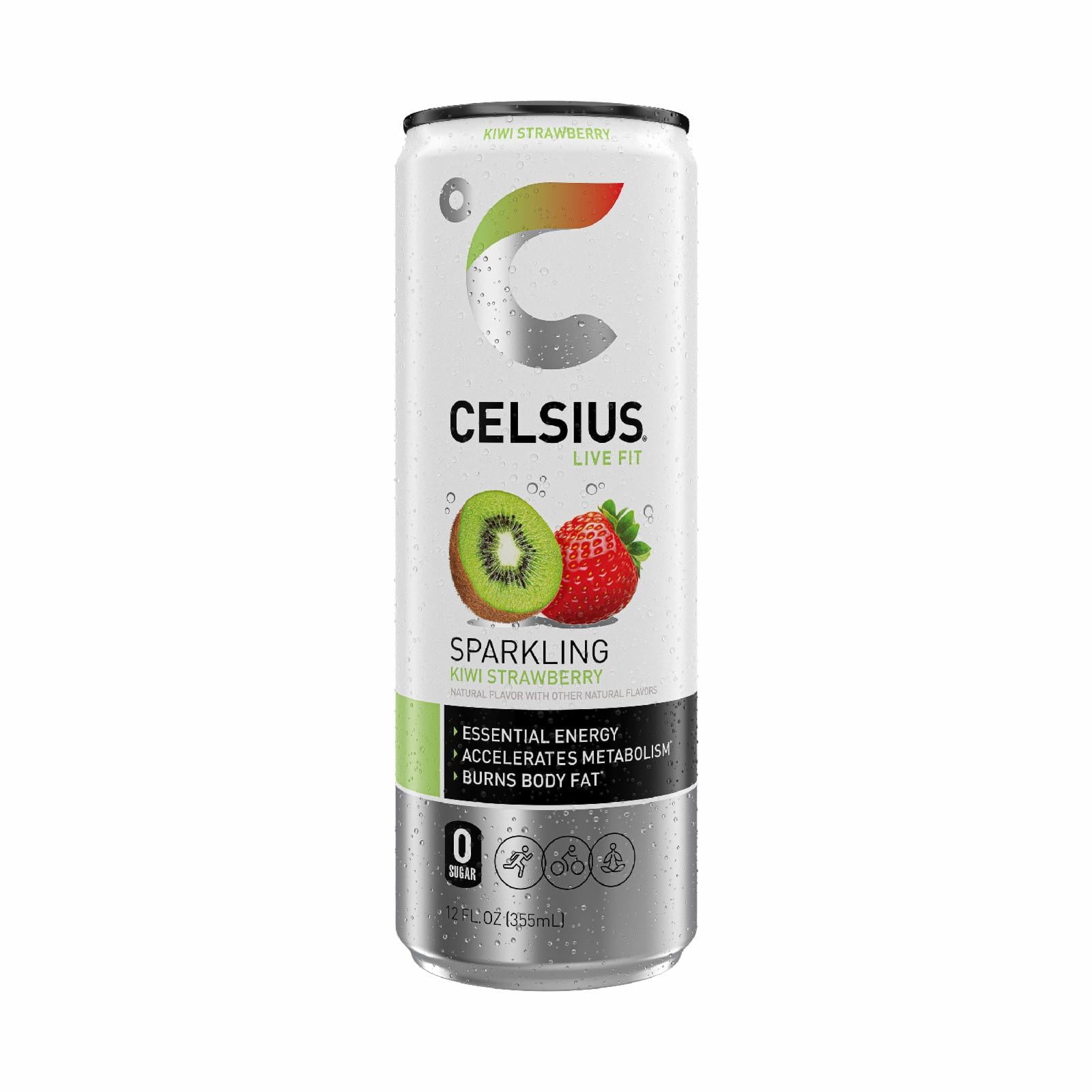 CELSIUS Sparkling Kiwi Strawberry Functional Energy Drink 12 fl oz Single Can