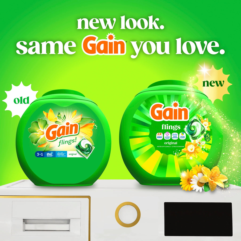 Gain Flings 4-in-1 Oxi Boost Febreze Laundry Detergent Pacs Original Scent 60 Count