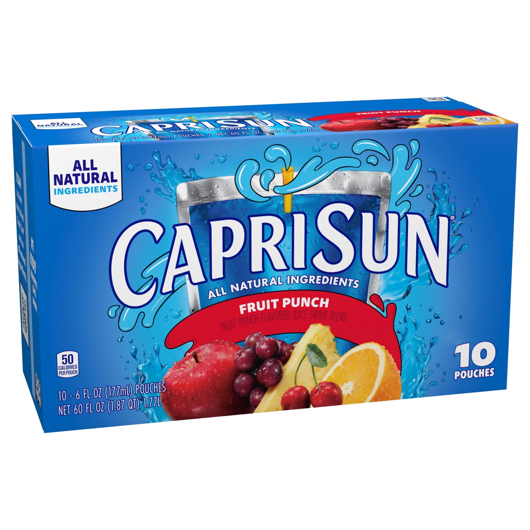 Capri Sun Fruit Punch Flavored Juice Drink Blend 6 fl oz 10 Pack