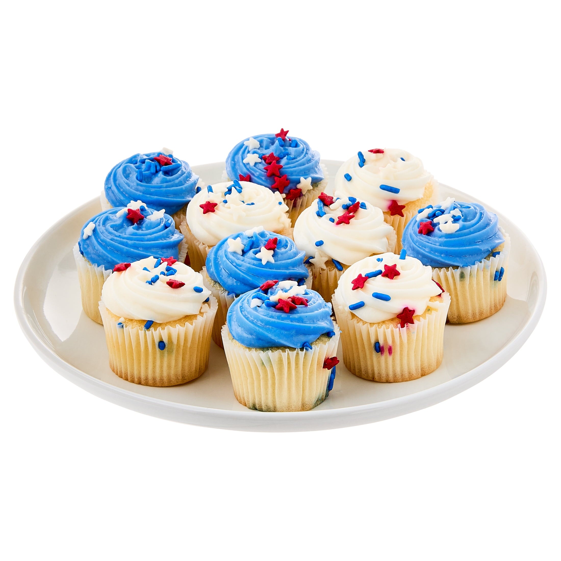Vanilla Cupcakes with Patriotic Sprinkles 10 Oz 12 Count Freshness Guaranteed