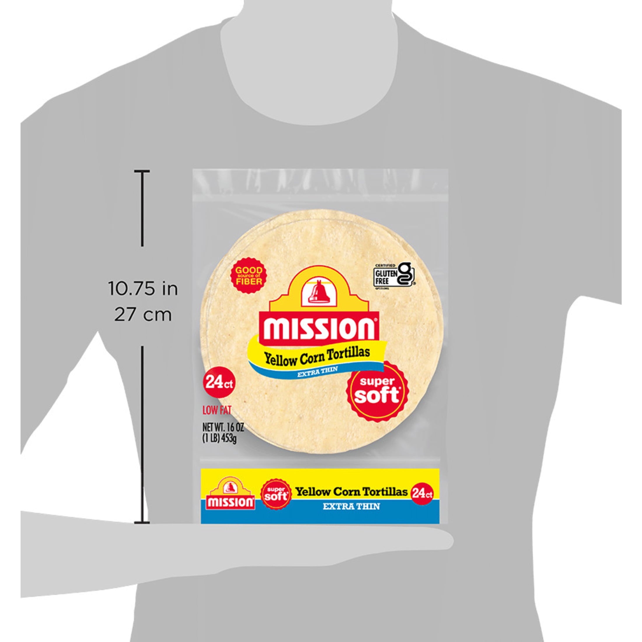 Extra Thin Yellow Corn Tortillas 1.1 Lb 24 Count Mission