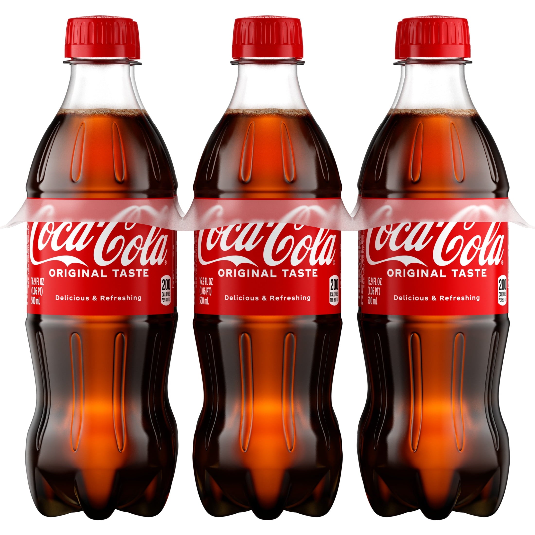 Soda Pop Bottles 16.9 Fl Oz 6 Pack Coca-Cola
