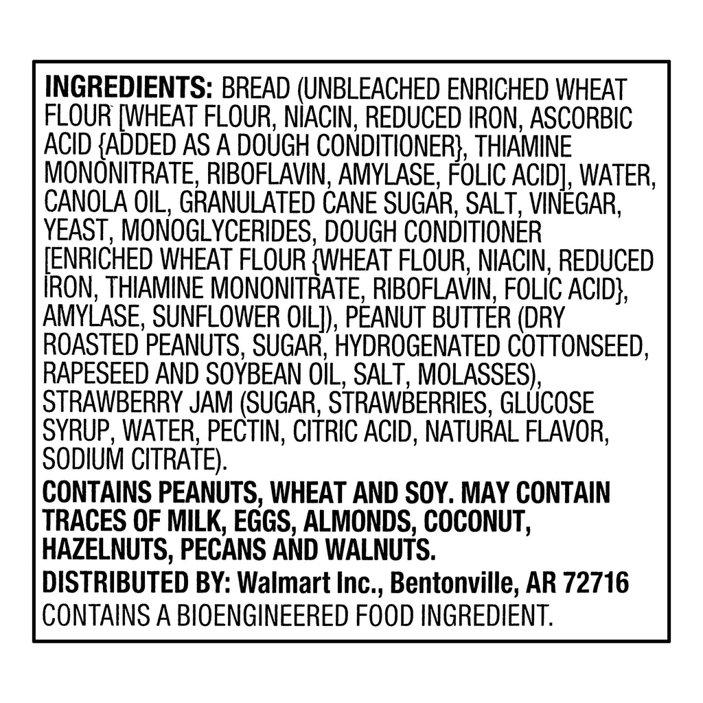 Great Value Peanut Butter & Strawberry Jam No Crust Sandwiches Frozen 22 Oz 10 Count