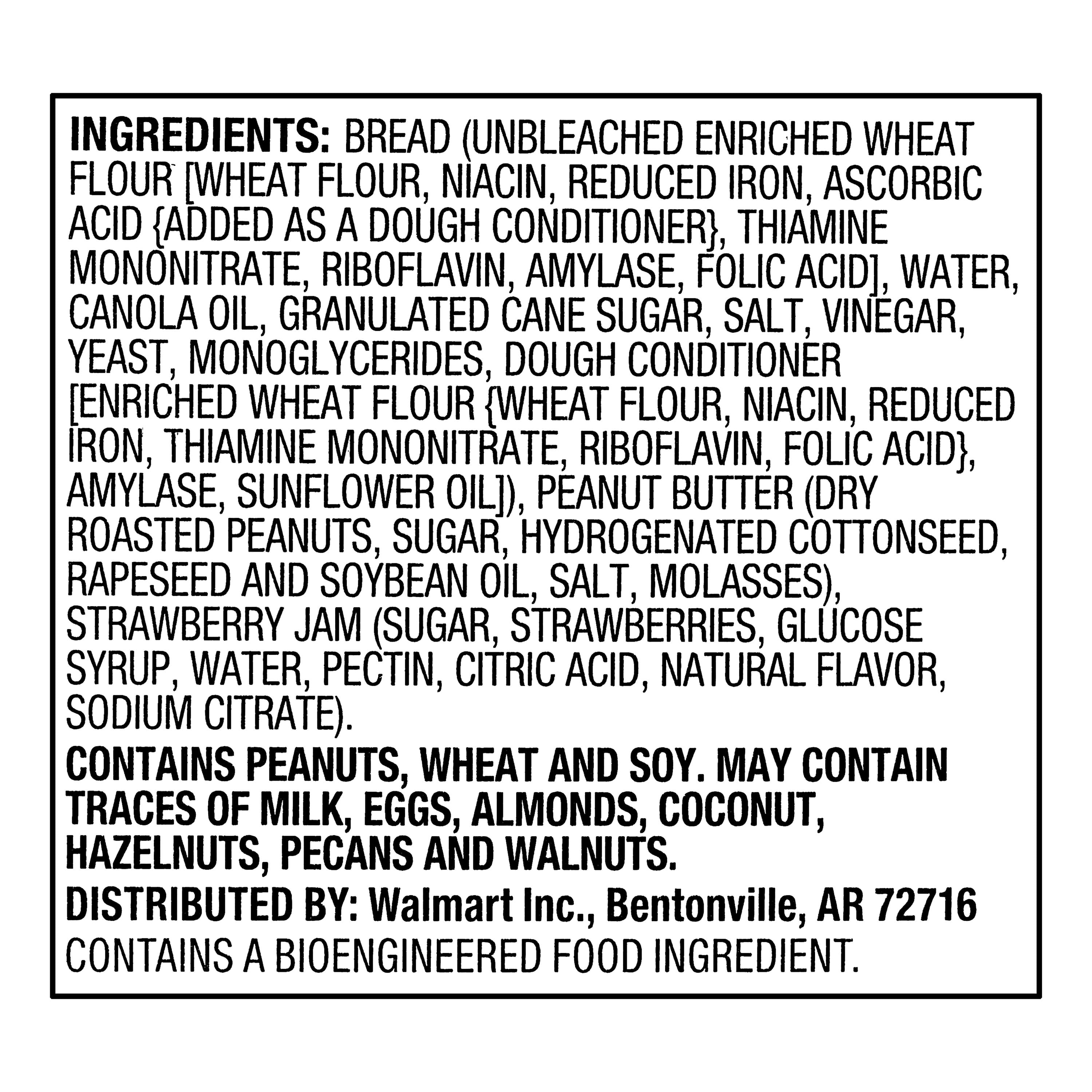 Great Value Peanut Butter & Strawberry Jam No Crust Sandwiches Frozen 22 Oz 10 Count