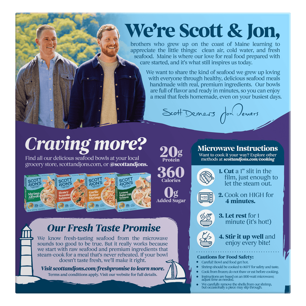 Scott & Jon's Shrimp Scampi Linguini Frozen Meal 9.6 Oz