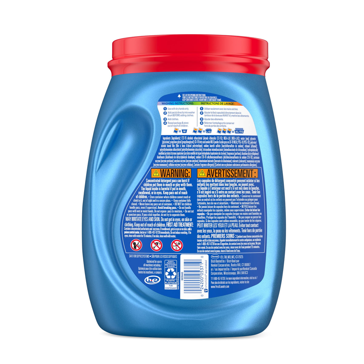 Persil Ultra Pacs Advanced Clean Laundry Detergent Oxi+Odor Power 57 Count