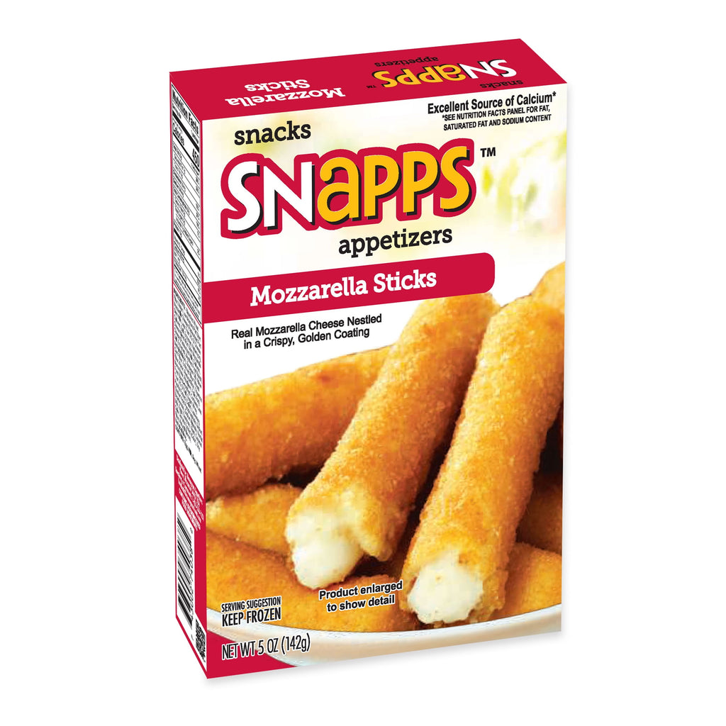 Snapps Mozzarella Cheese Sticks Frozen 5 Oz Box 10 Count