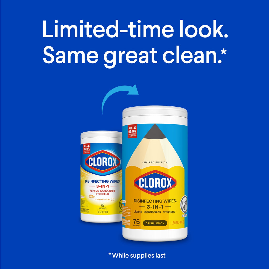 Clorox Disinfecting Wipes Bleach Free Crisp Lemon 75 Count