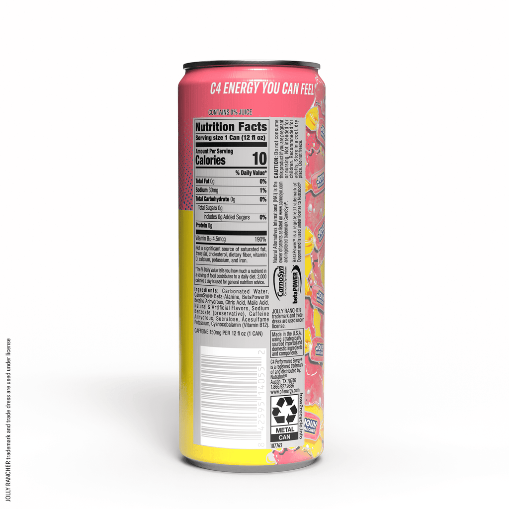 C4 Performance Energy Drink Jolly Rancher & Candy Variety Pack 12 fl oz Cans 12 Pack