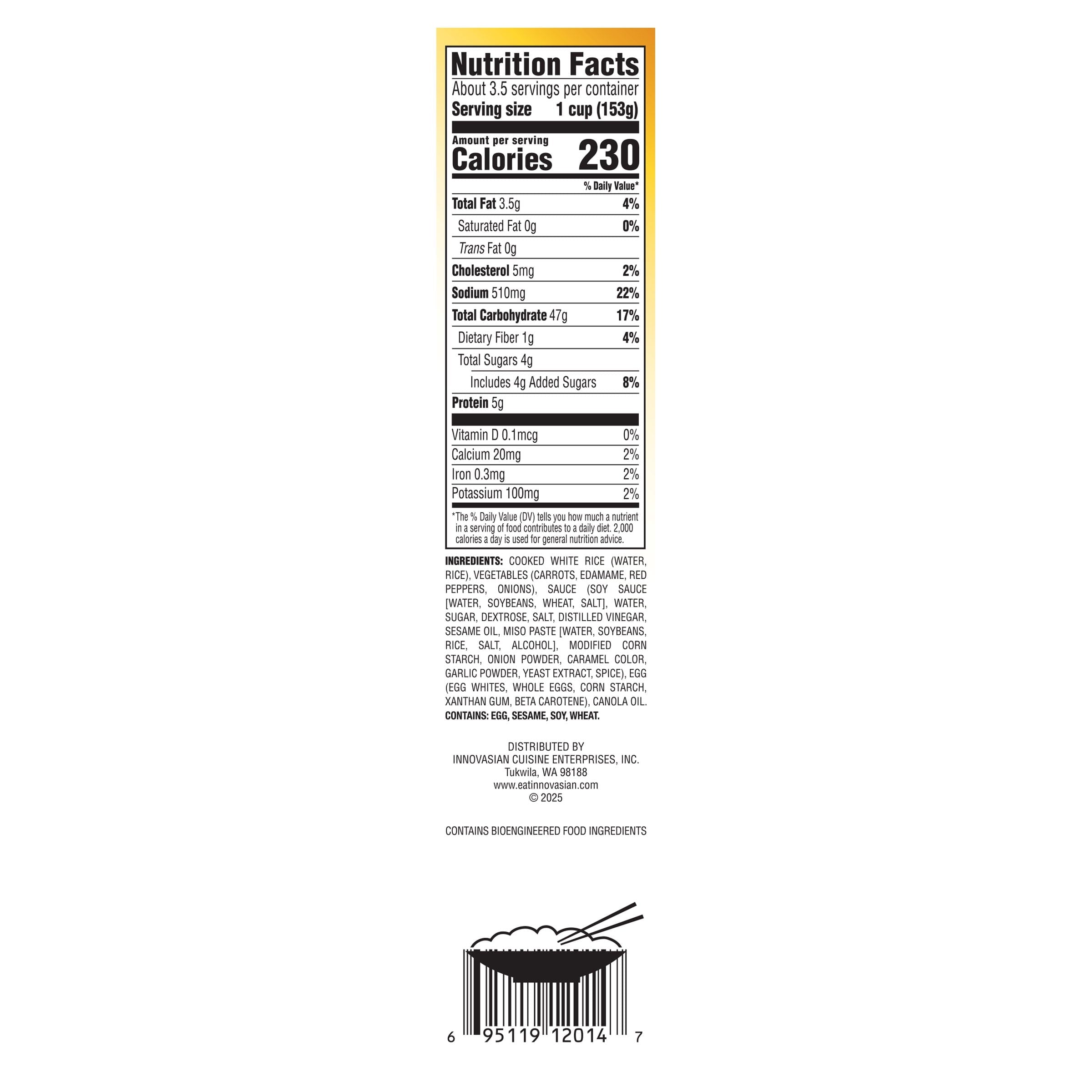 InnovAsian Cuisine Vegetable Fried Rice 18 Oz Frozen