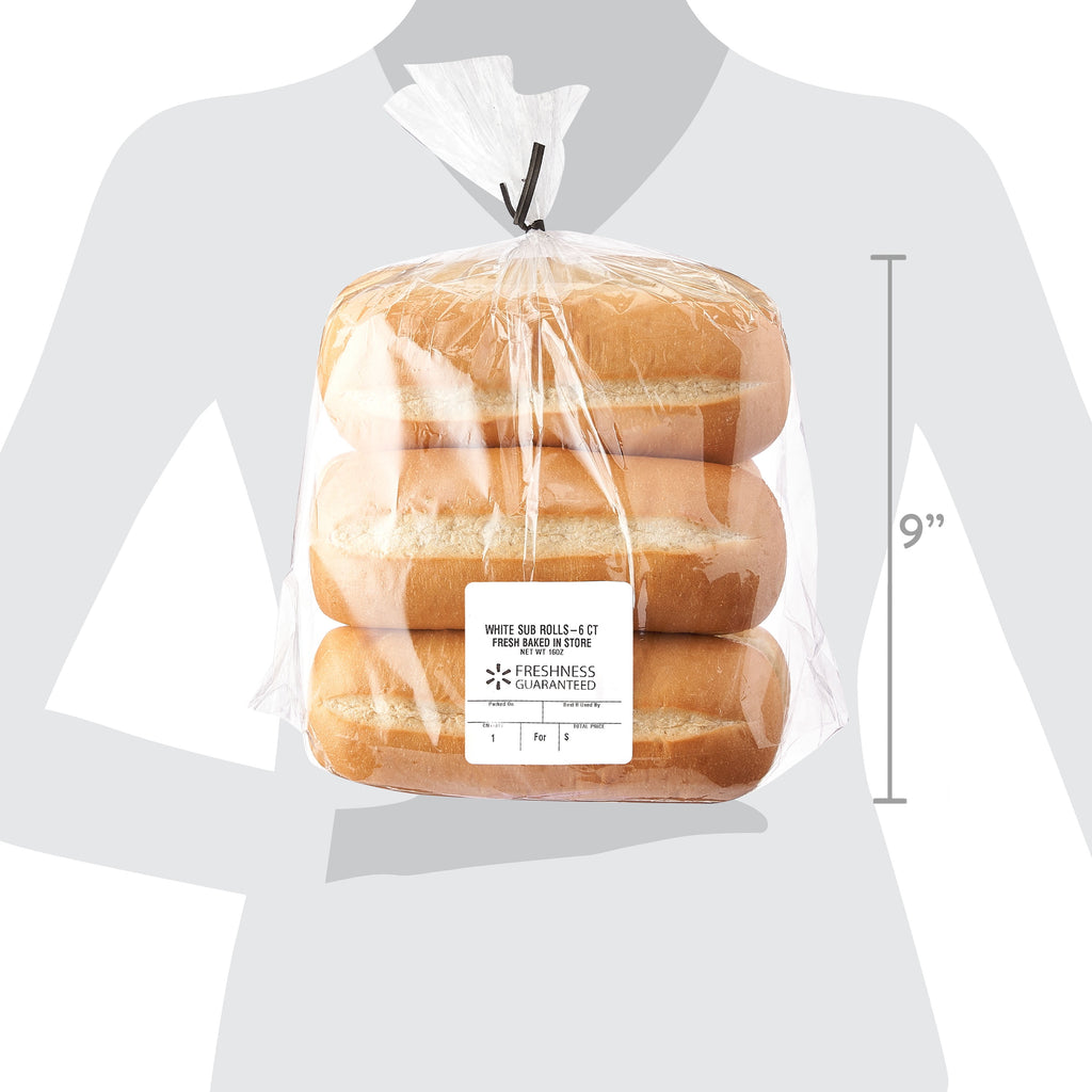 White Sub Rolls 16 Oz 6 Count