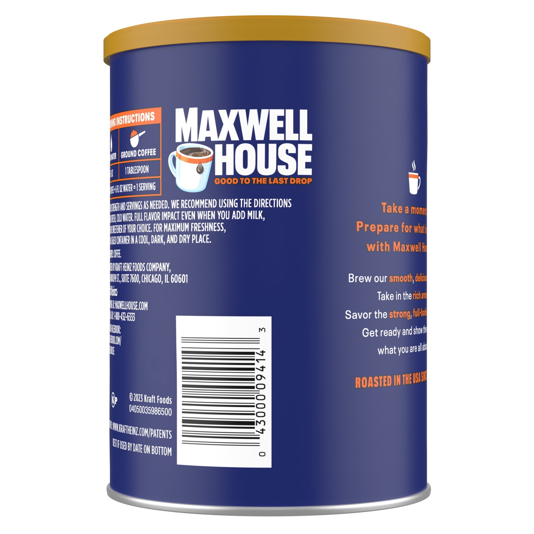 Maxwell House Original Roast Naturally Caffeinated Medium Roast Ground Coffee 10.3 oz Canister