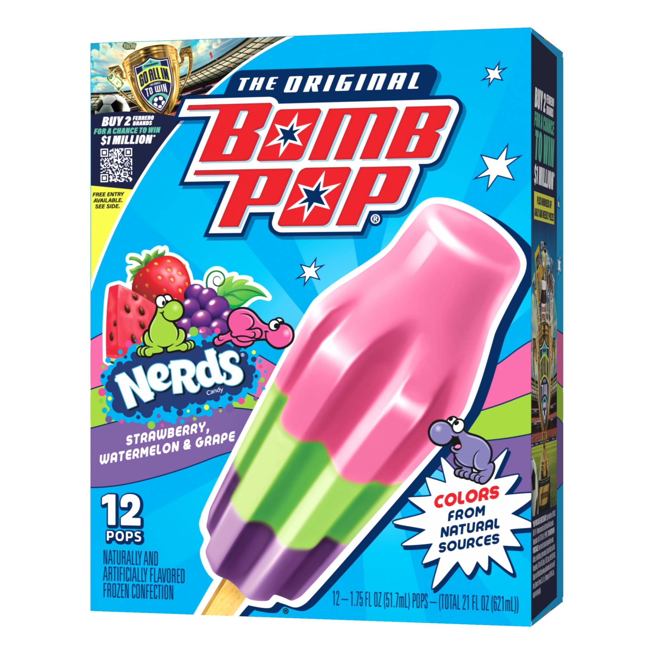 Bomb Pop Nerds Freeze Ice Pops 12 Count 21 Fl Oz