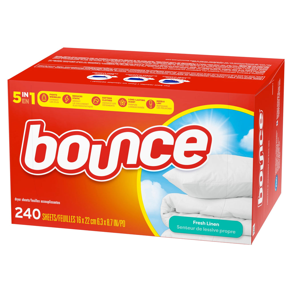 Bounce Dryer Sheets Fresh Linen Scent 240 Count