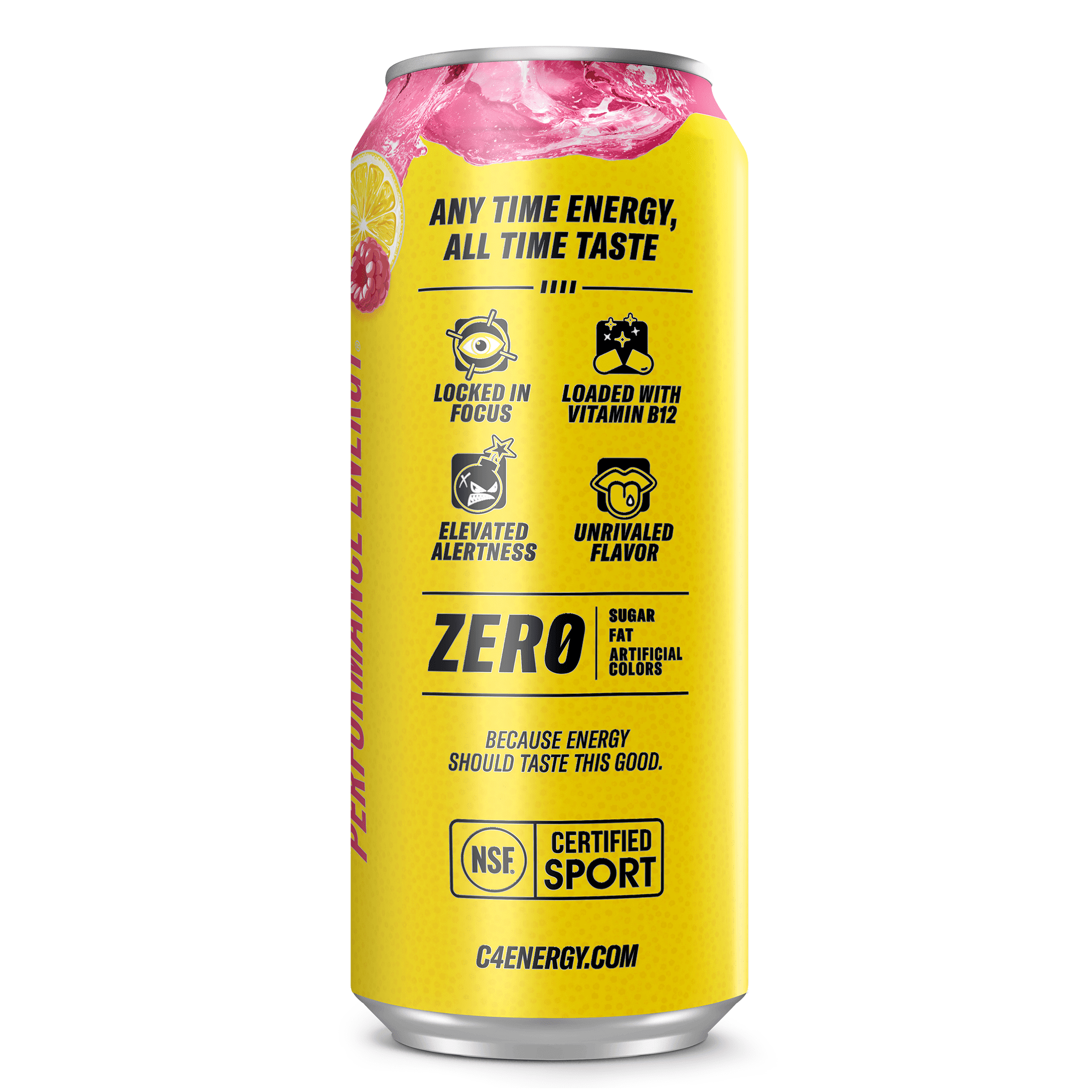 C4 Performance Energy Drink Pink Lemonade 16 fl oz Single Can