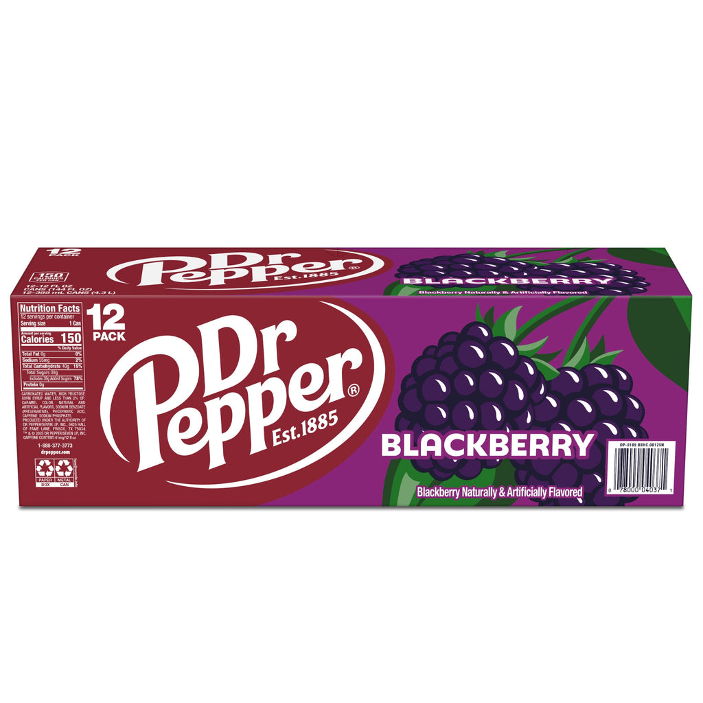 Dr Pepper Blackberry Soda Pop Cans 12 Fl Oz 12 Pack