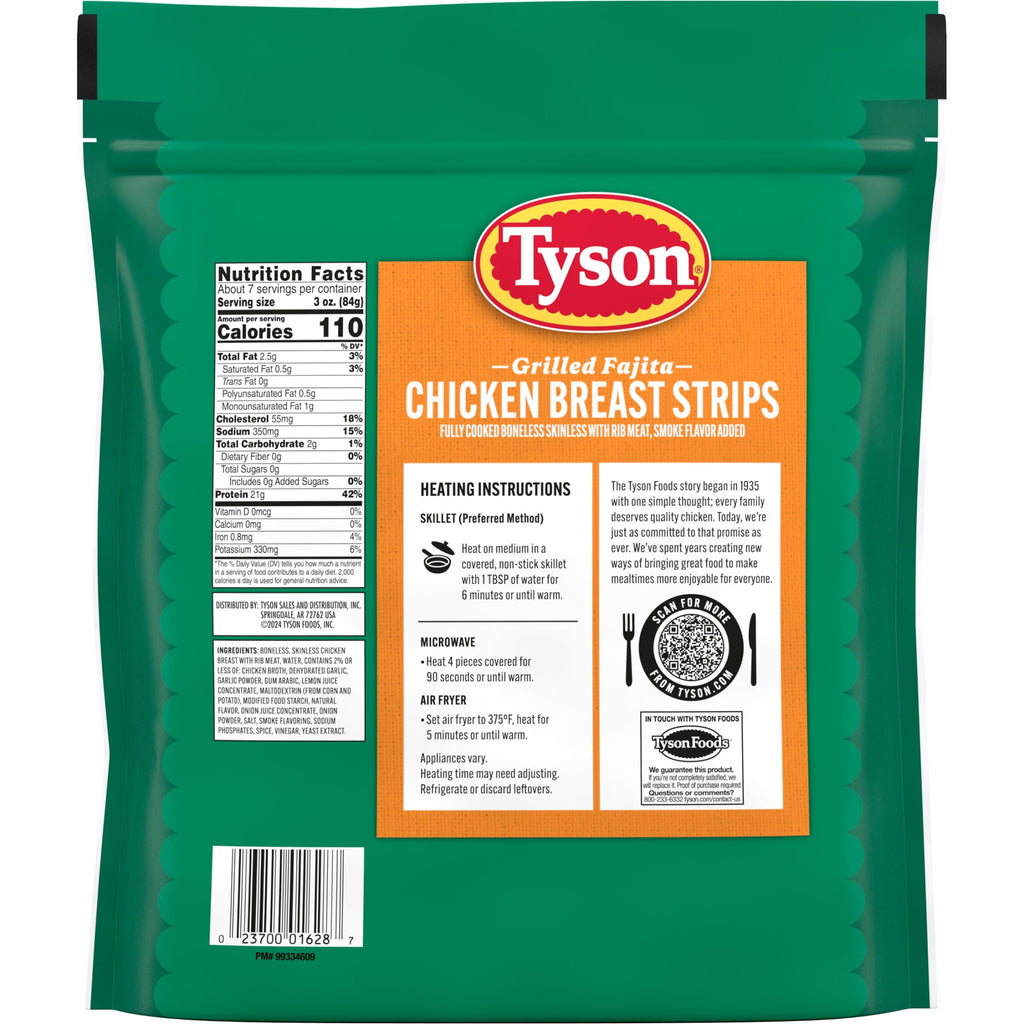 Tyson Grilled Fajita Chicken Breast Strips Frozen 22 Oz