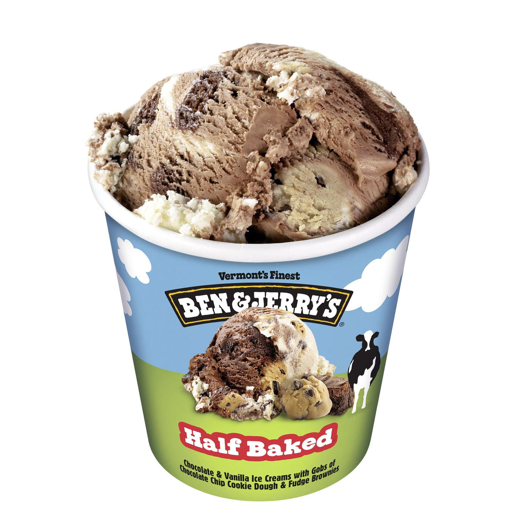 Ben & Jerry's Half Baked Chocolate & Vanilla Ice Cream Pint 16 Fl Oz