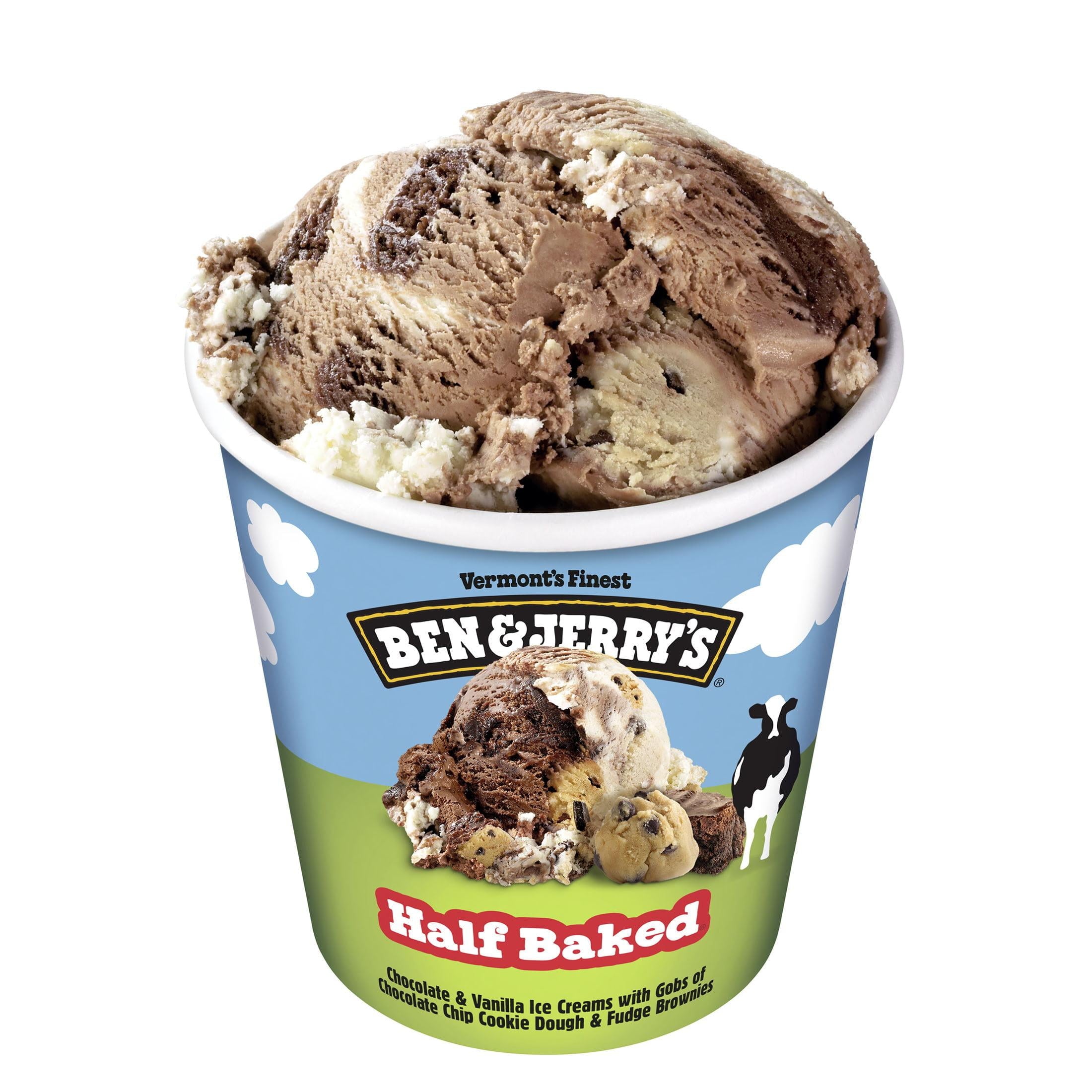 Ben & Jerry's Half Baked Chocolate & Vanilla Ice Cream Pint 16 Fl Oz