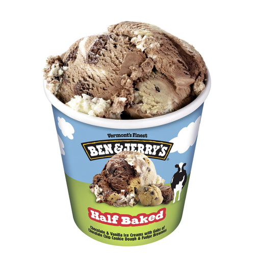 Ben & Jerry's Half Baked Chocolate & Vanilla Ice Cream Pint 16 Fl Oz