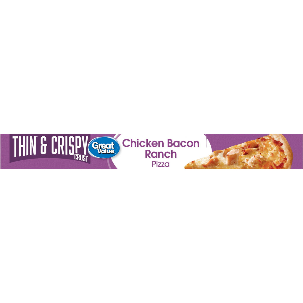 Great Value Thin Crust Chicken Bacon Ranch Frozen Pizza 17.55 Oz