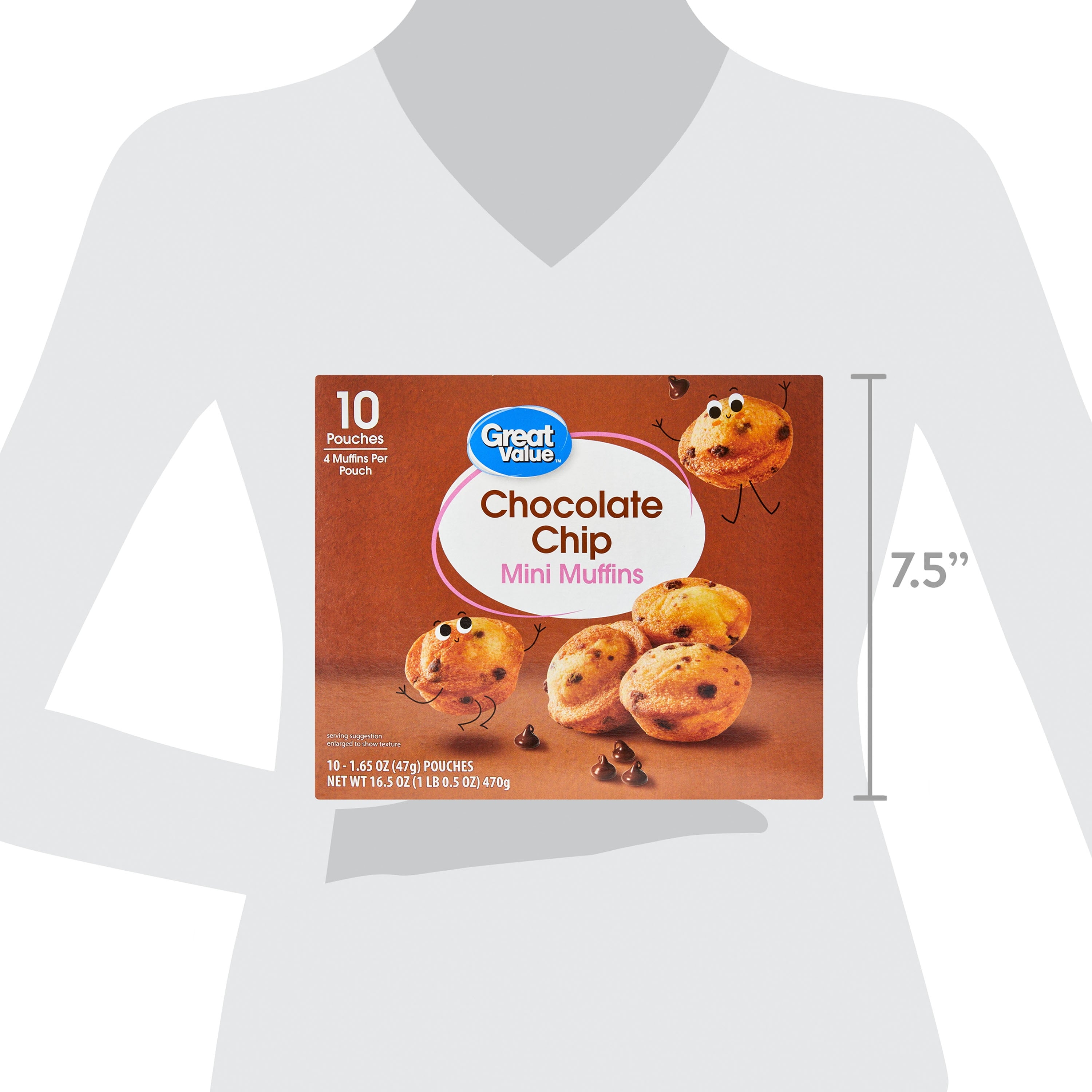 Chocolate Chip Mini Muffins 16.5 Oz 10 Count Freshness Guaranteed