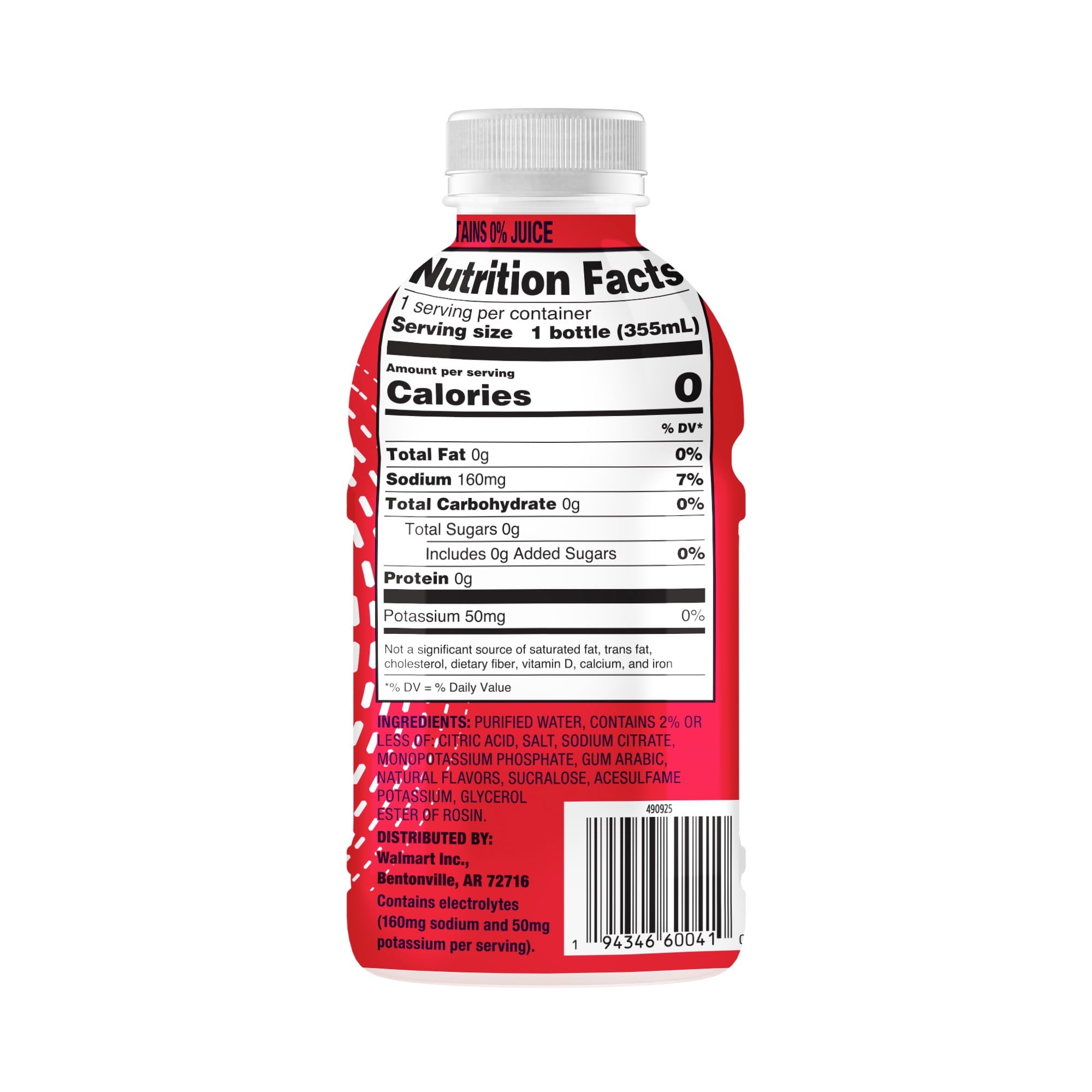 Great Value Zero Sugar Sports Drink Variety Pack Fruit Punch Lemon Lime Mixed Berry 12 fl oz 18 Count