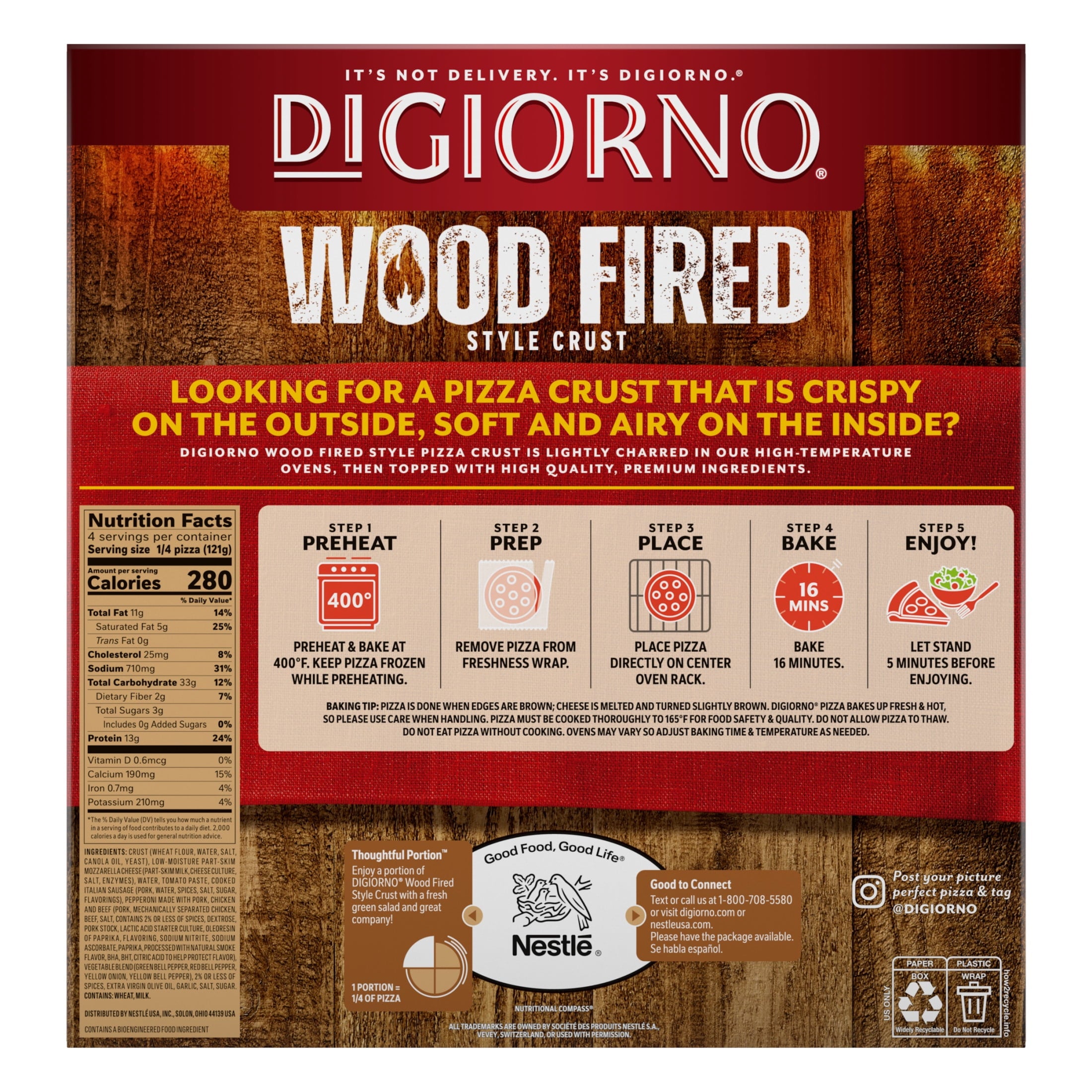 DiGiorno Supreme Wood Fired Style Crust Frozen Pizza 17.1 Oz