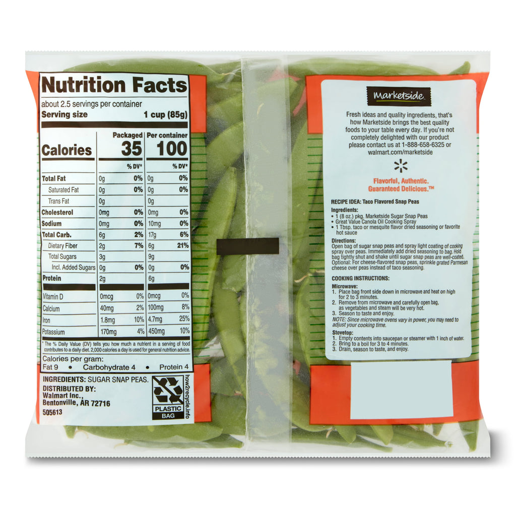 Fresh Marketside Sugar Snap Peas 8 Oz Bag