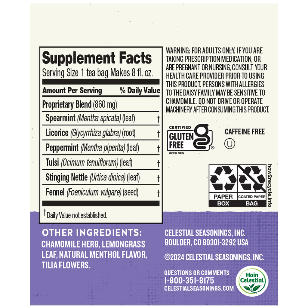 Celestial Seasonings Sleepytime Wellness Sinus Soother Caffeine-Free Herbal Tea Bags 1.2 oz 20 Count