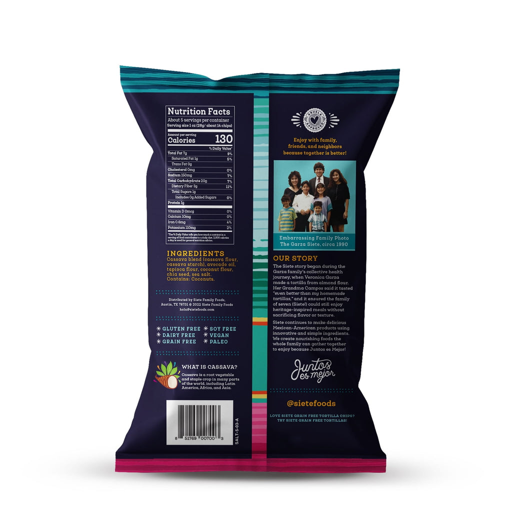 Grain Free Tortilla Chips Sprinkle Of Sea Salt 5 Oz Siete