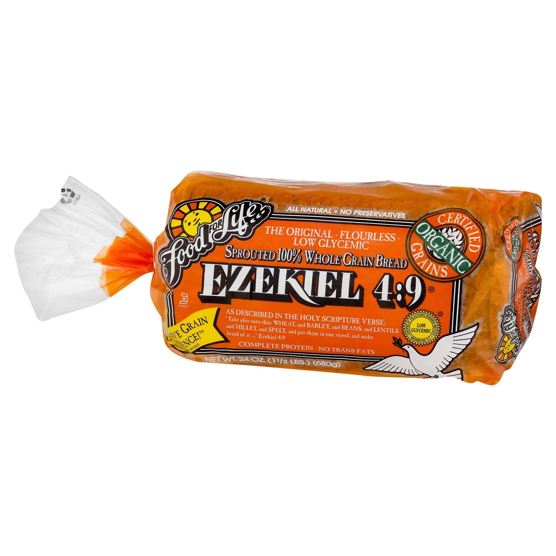 Food for Life Ezekiel 4:9 Sprouted Whole Grain Bread 24 Oz 20 Count Organic Flourless