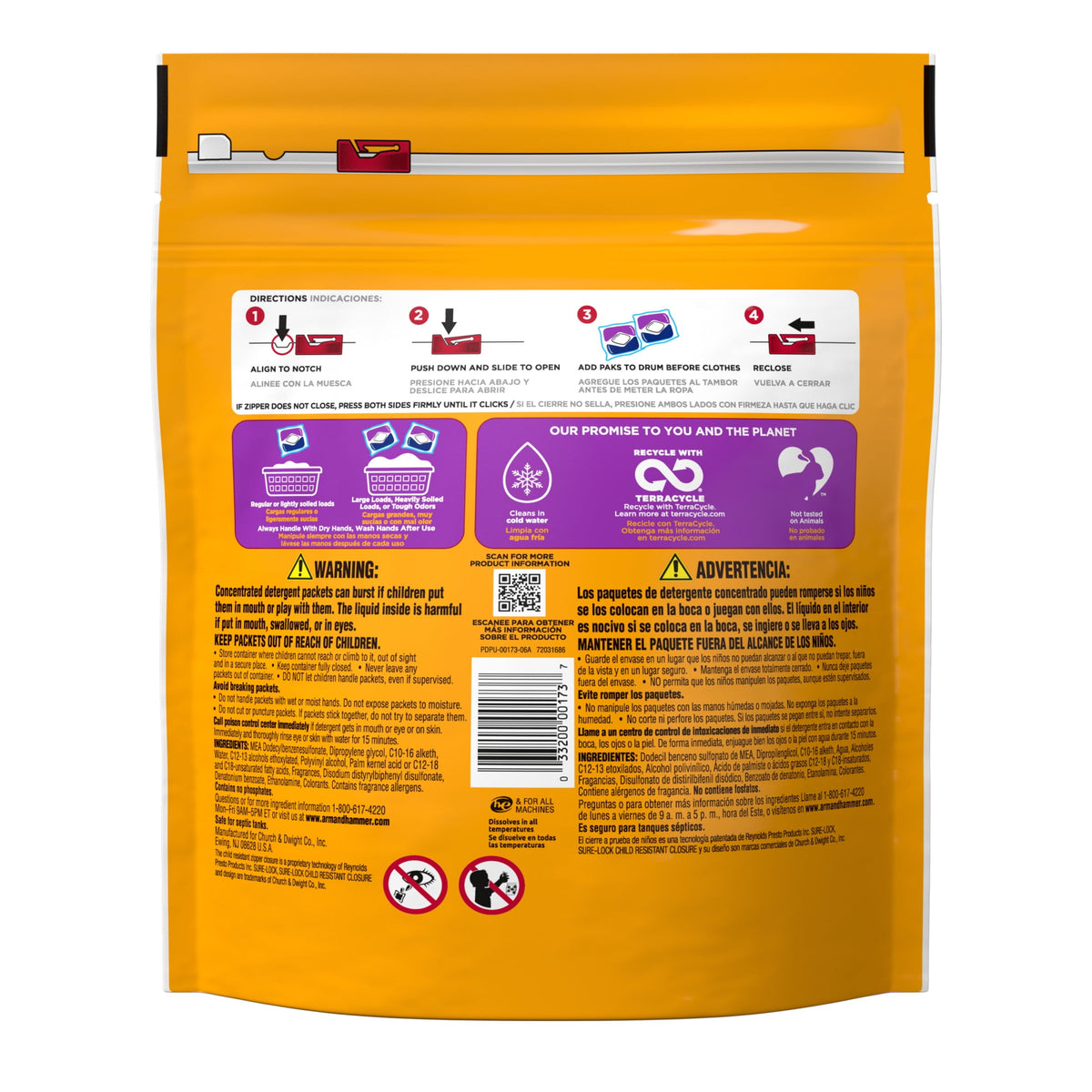 ARM & HAMMER Plus OxiClean Odor Blasters 5-in-1 Laundry Detergent Power Paks Fresh Burst 42 Count