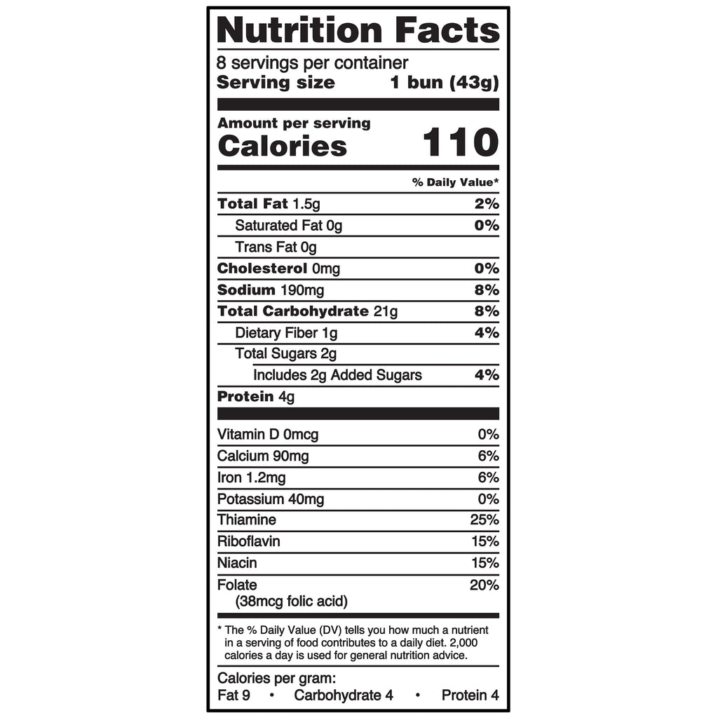 White Hot Dog Buns 11 Oz 8 Count