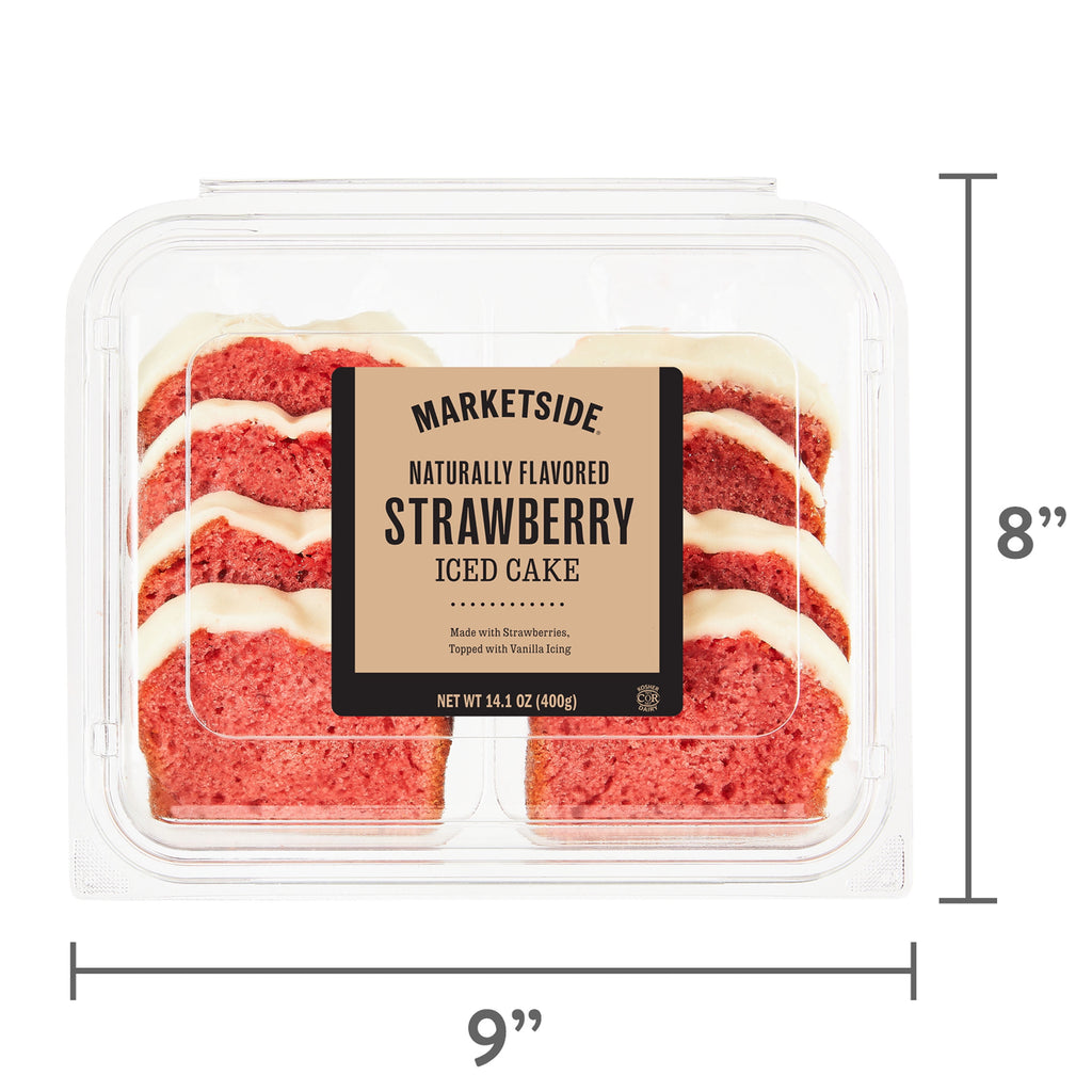Iced Strawberry Sliced Loaf Cake 14.1 Oz 8 Count Marketside