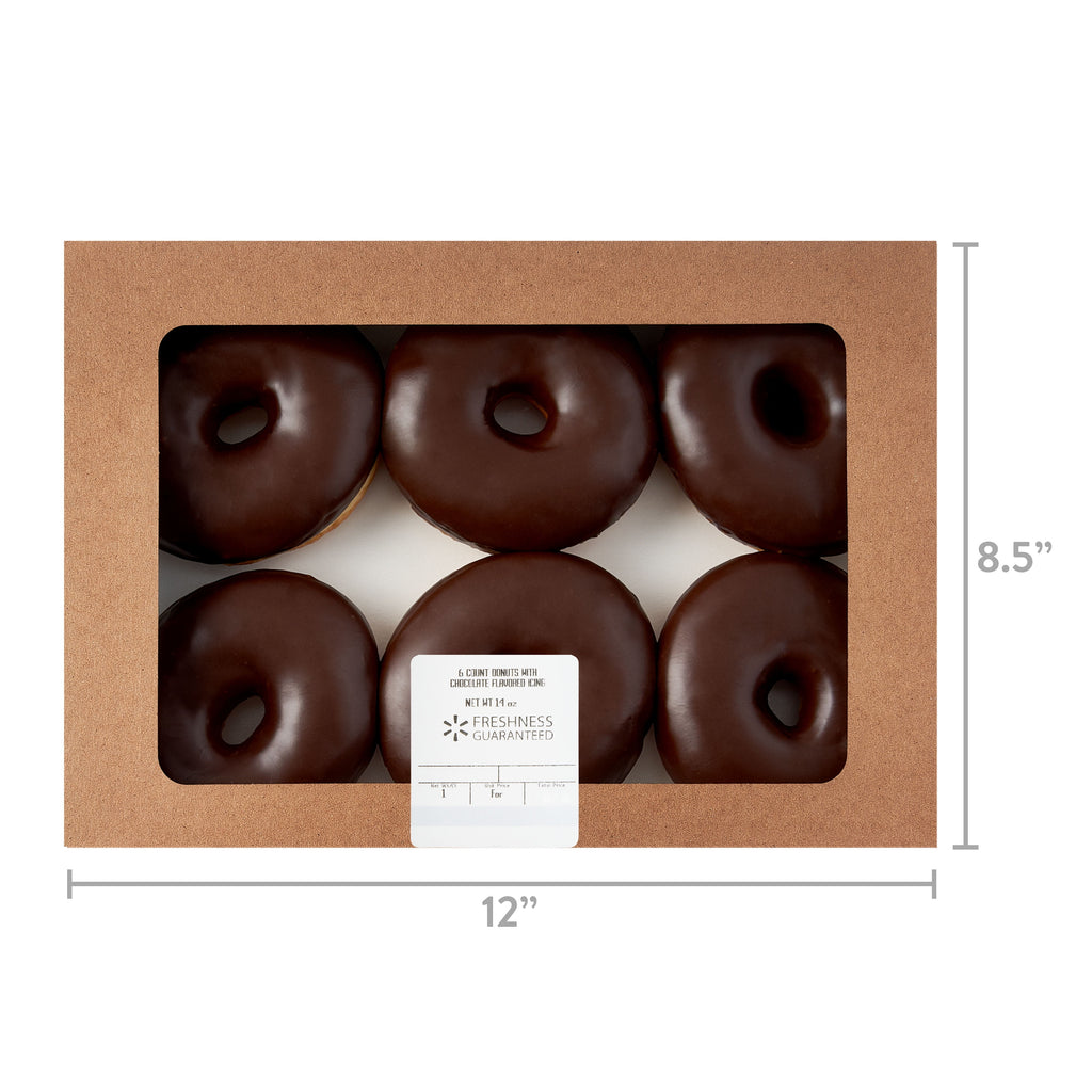 Chocolate Iced Donuts 14 Oz 6 Count Freshness Guaranteed