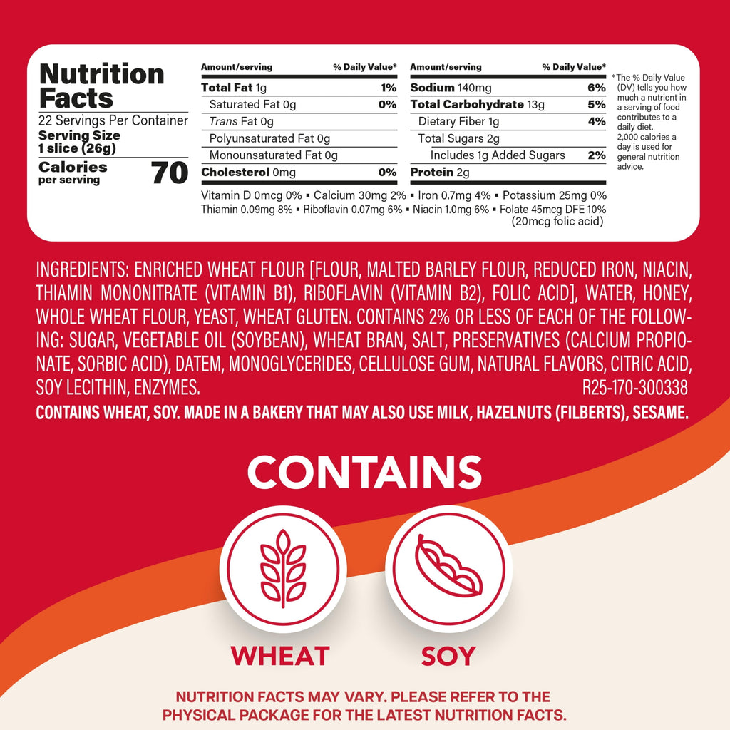 Honey Wheat Bread 20 Oz
