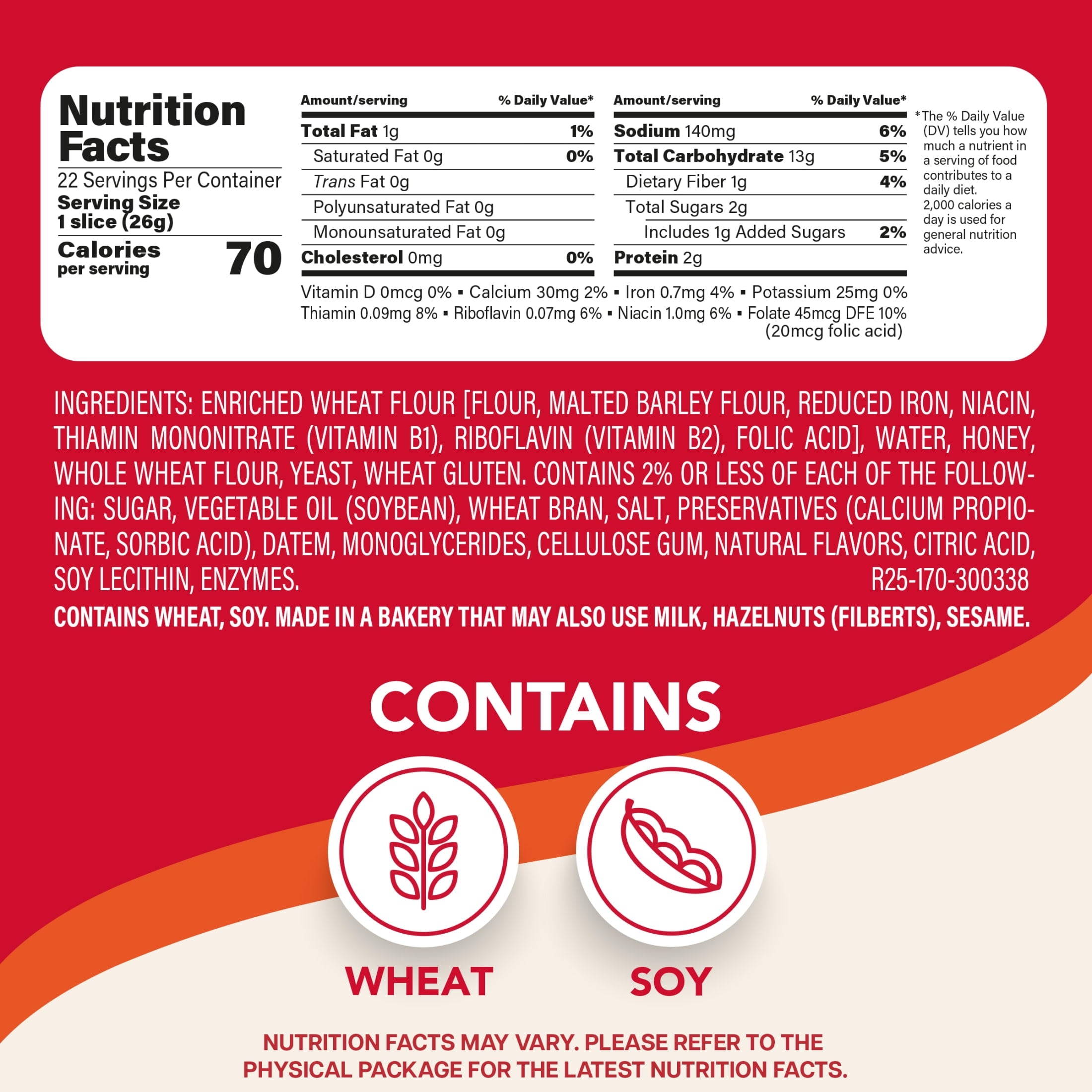 Honey Wheat Bread 20 Oz