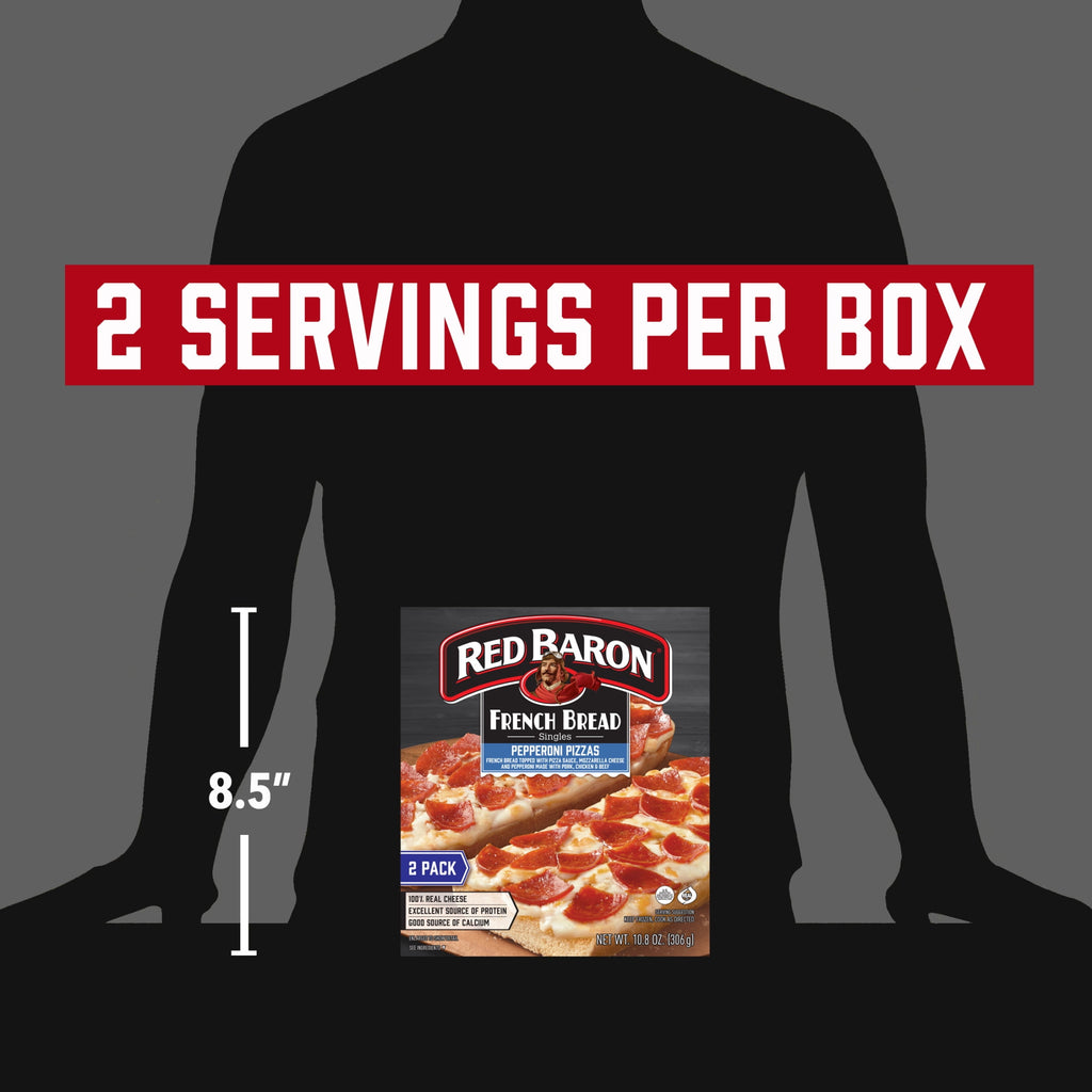 Red Baron Pepperoni French Bread Frozen Personal Pizza 10.8 Oz 2 Pack