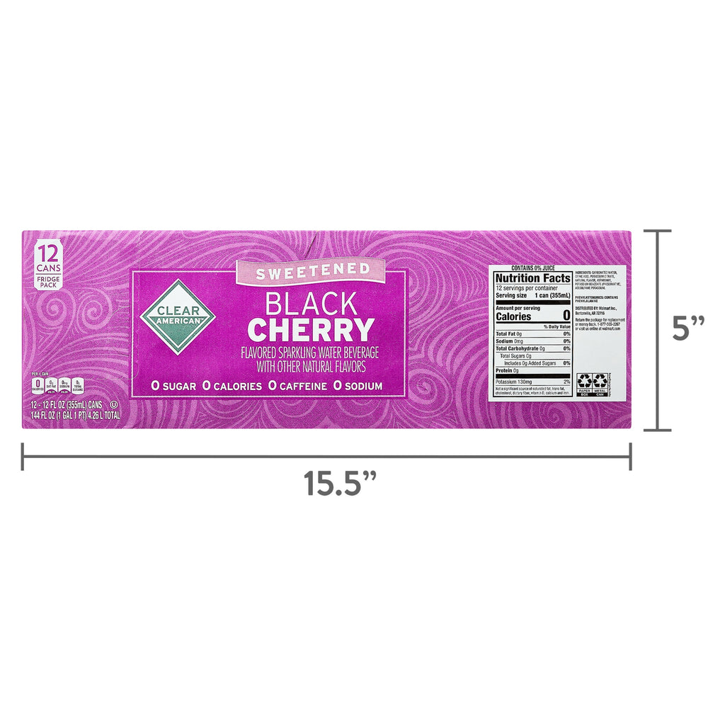 Clear American Black Cherry Sparkling Water 12 fl oz 12 Count