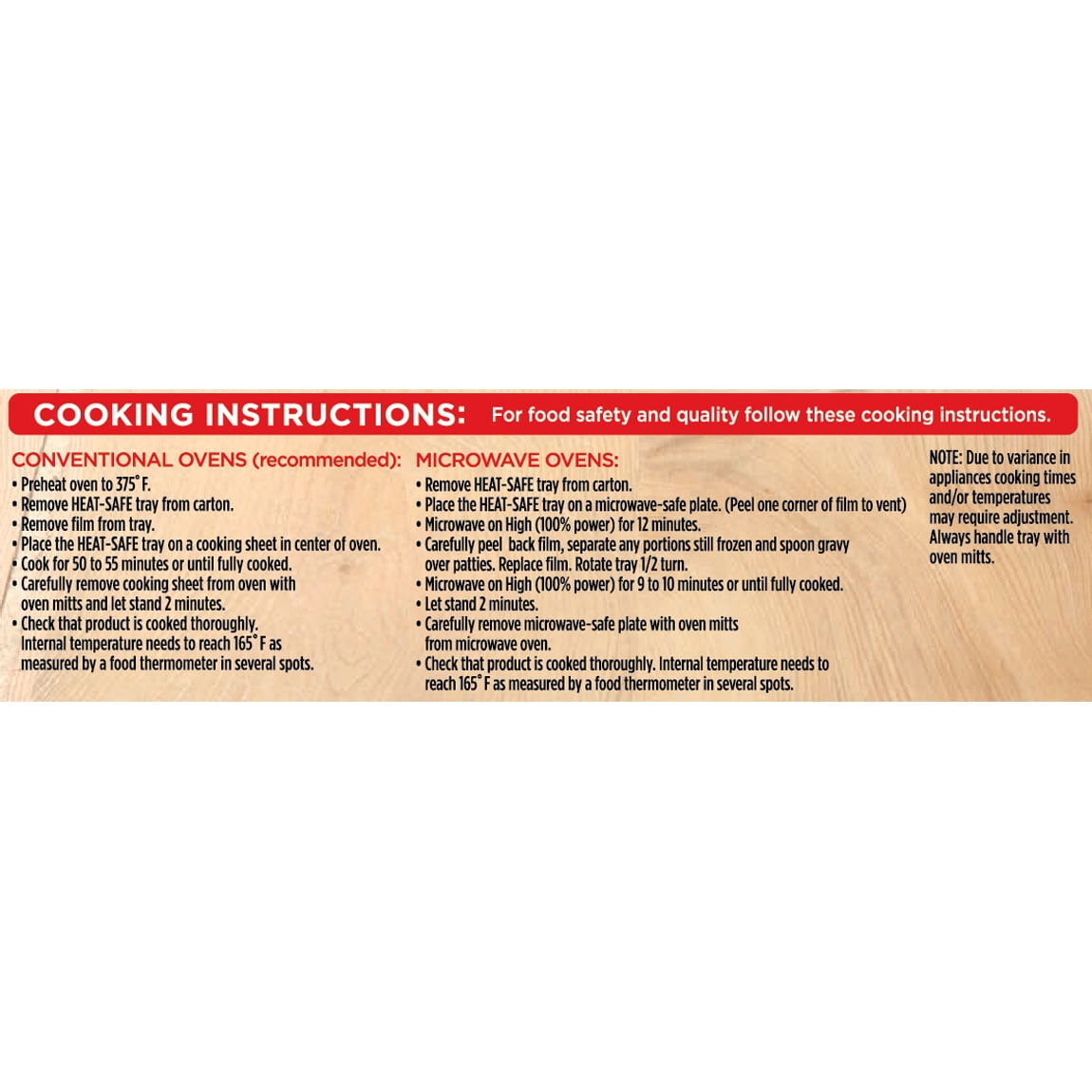 On-Cor Gravy and 6 Salisbury Steaks Frozen Family Meal 28 Oz