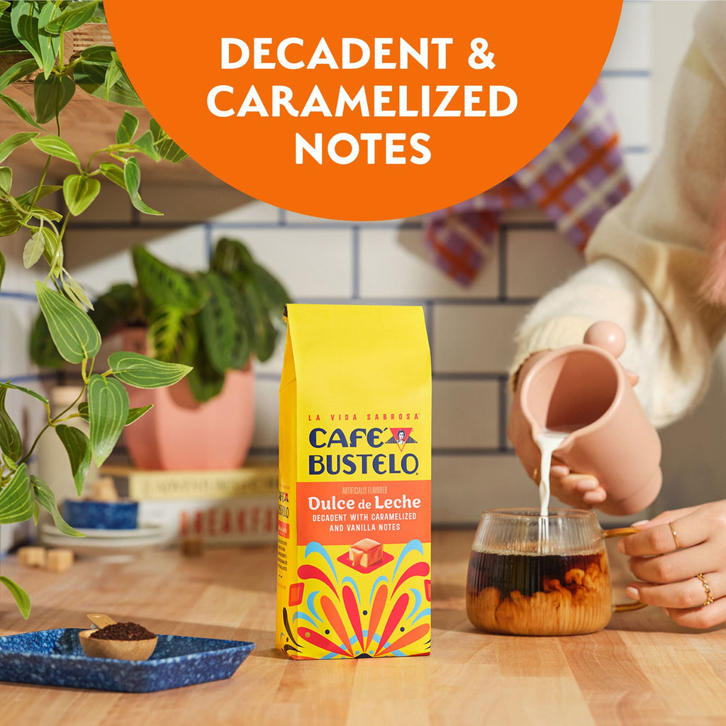 Café Bustelo Dulce de Leche Artificially Flavored Naturally Caffeinated Medium Roast Ground Coffee 11 oz Bag