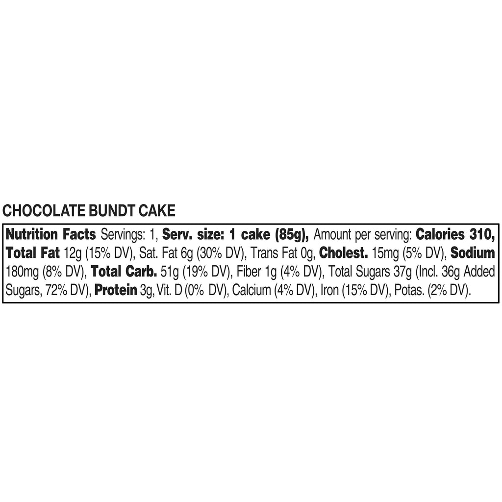 Mini Chocolate Bundt Cake 3 Oz 1 Count Freshness Guaranteed